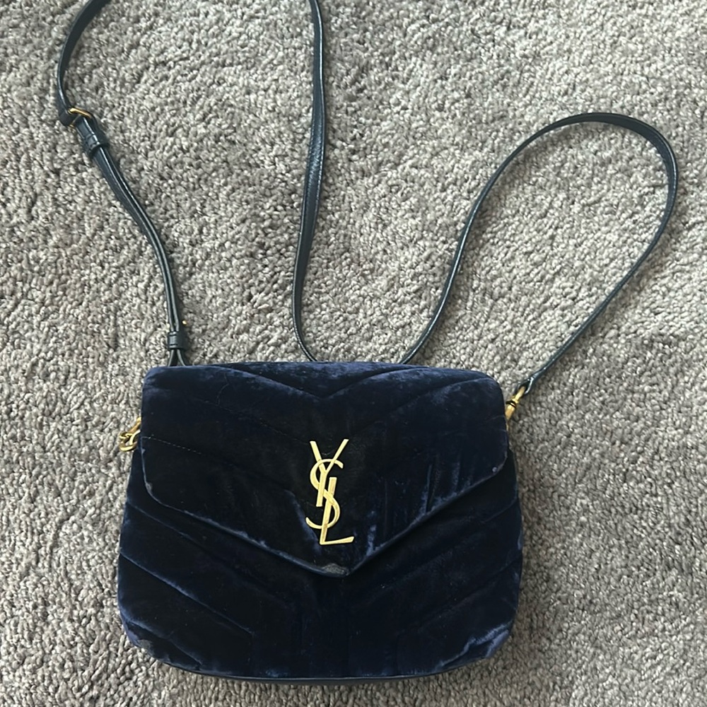 Blue Velvet YSL purse